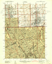 preview thumbnail of historical topo map of Highland Park, MI in 1940