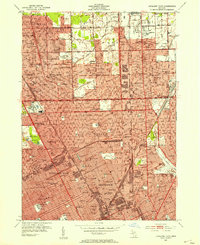 1952 Map of Highland Park, 1954 Print