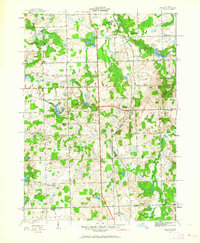 1943 Map of Lapeer County, MI, 1964 Print
