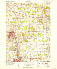 1952 Map of Farmington Hills, MI, 1954 Print