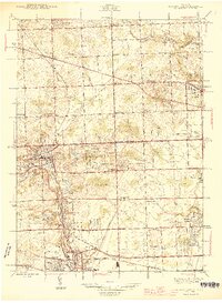 preview thumbnail of historical topo map of Northville, MI in 1945