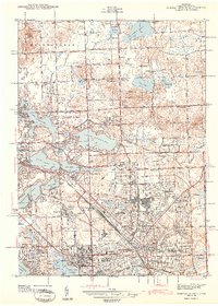 preview thumbnail of historical topo map of Oakland County, MI in 1943