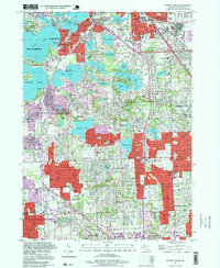 preview thumbnail of historical topo map of Oakland County, MI in 1997
