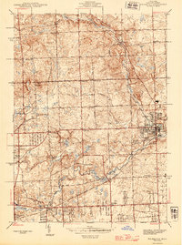preview thumbnail of historical topo map of Rochester, MI in 1945