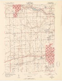1952 Map of Westland, MI, 1954 Print