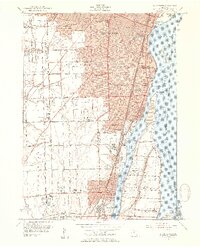 1952 Map of Wyandotte, MI, 1954 Print