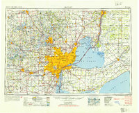 historical topo map of Detroit, MI in 1954
