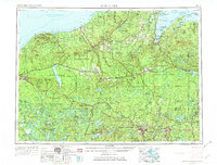 1958 Map of Bergland, MI, 1974 Print
