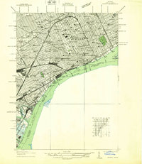 preview thumbnail of historical topo map of Detroit, MI in 1937