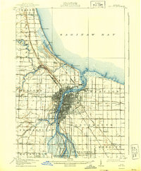 1919 Map of Bay City, 1943 Print
