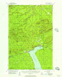 1956 Map of Bergland, MI, 1957 Print