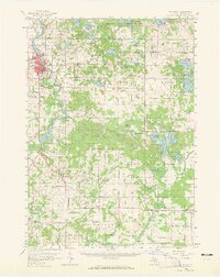 1958 Map of Big Rapids, 1965 Print