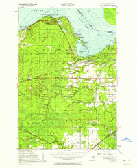 1951 Map of Brimley, MI, 1958 Print
