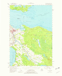 1957 Map of Cheboygan, MI, 1982 Print