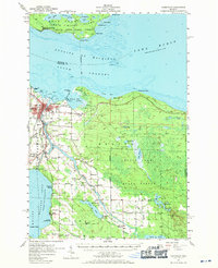 1957 Map of Cheboygan, MI, 1971 Print