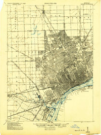 preview thumbnail of historical topo map of Detroit, MI in 1934