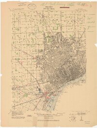 historical topo map of Detroit, MI in 1918
