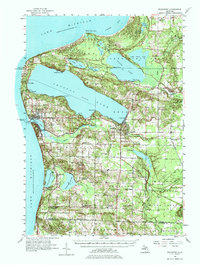 1956 Map of Frankfort, MI, 1975 Print