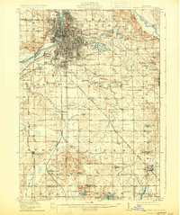 1914 Map of Grand Rapids, 1930 Print