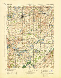 1927 Map of Cass County, MI, 1943 Print