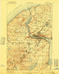 1915 Map of Houghton, 1917 Print