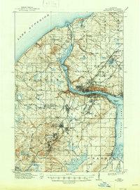 1915 Map of Houghton, 1947 Print