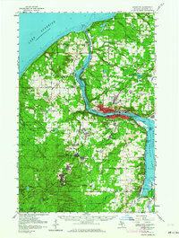 preview thumbnail of historical topo map of Houghton, MI in 1954