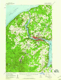 1954 Map of Houghton, MI, 1959 Print