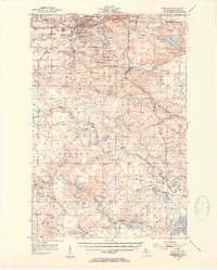 1952 Map of Ishpeming, 1954 Print