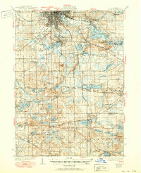 preview thumbnail of historical topo map of Jackson, MI in 1939