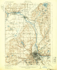 1918 Map of Kalamazoo, 1932 Print