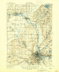 1918 Map of Kalamazoo, 1946 Print