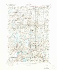 1928 Map of Laingsburg, MI, 1950 Print