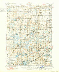 1928 Map of Laingsburg, MI, 1950 Print