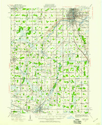 1910 Map of Lansing, 1958 Print