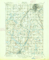 1912 Map of Lansing, 1947 Print