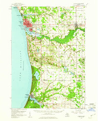 1959 Map of Ludington, MI, 1960 Print