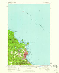 1954 Map of Marquette, MI, 1959 Print