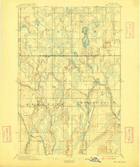 1895 Map of Ned Lake, 1909 Print