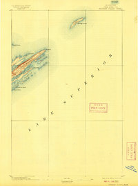 1895 Map of Passage Island, 1909 Print