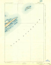 1895 Map of Passage Island, 1933 Print
