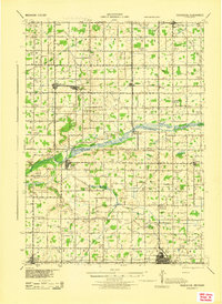 preview thumbnail of historical topo map of Perrinton, MI in 1943