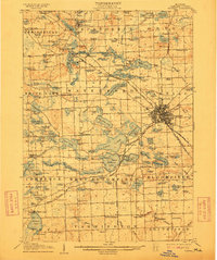 1907 Map of Pontiac, 1912 Print