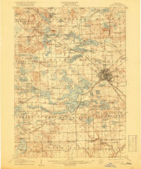 1907 Map of Pontiac, 1918 Print
