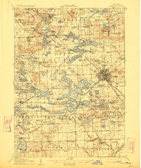1907 Map of Pontiac, 1923 Print