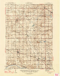 1945 Map of Ravenna, MI, 1947 Print