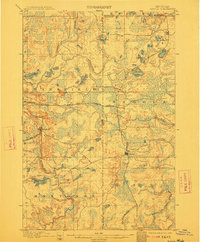 1899 Map of Marquette County, MI, 1913 Print
