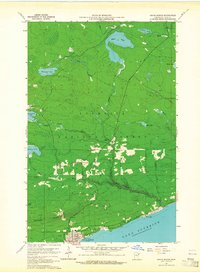 1960 Map of Grand Marais, MN, 1965 Print