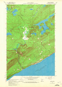 1959 Map of Lutsen, MN, 1972 Print