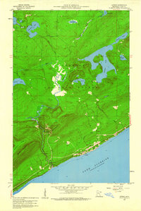 1959 Map of Lutsen, MN, 1960 Print